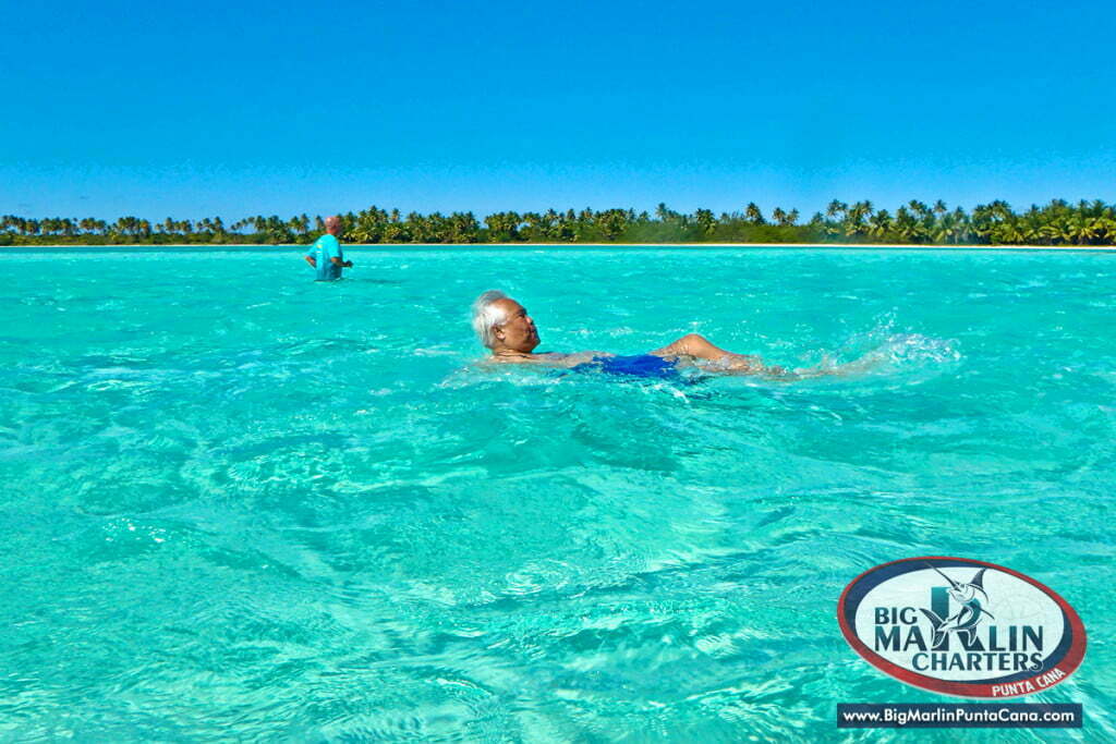 crystal clear water in natural swimming pool punta cana yacht tour