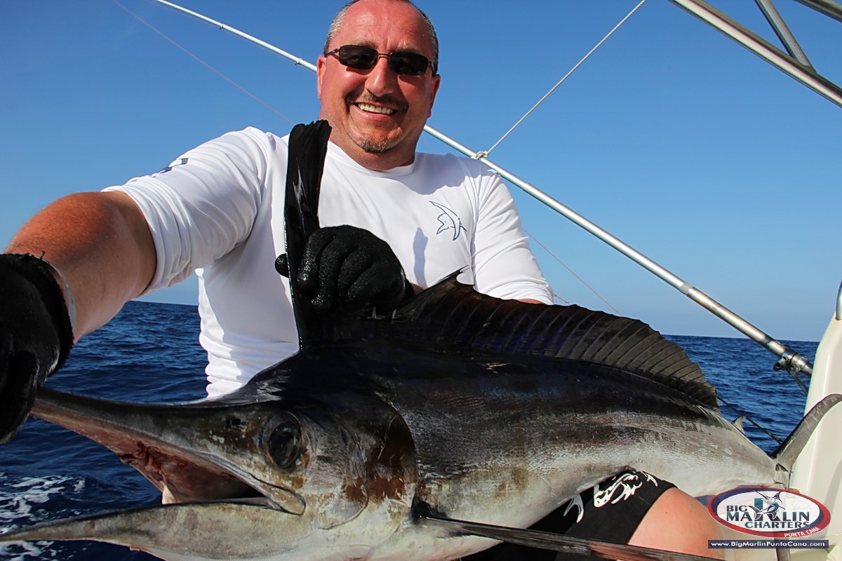 White Marlin and fisherman 