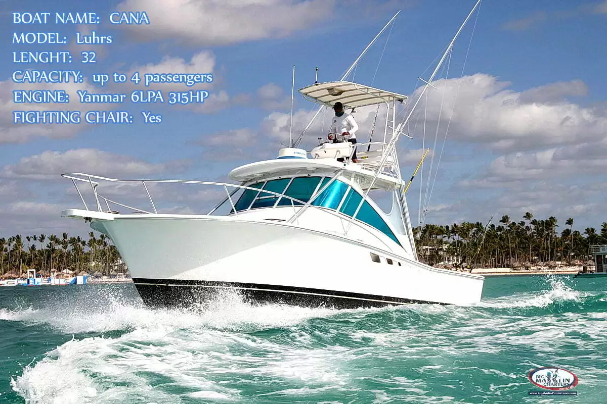 Luhrs Open Express Fishing boat Cana for private fishing charters in Punta Cana