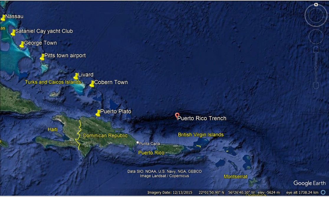 Puerto Rico Trench Atlantic Ocean map