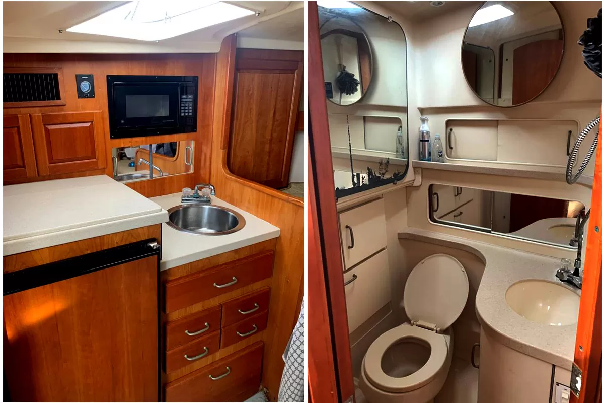 deep-sea fishing charter and Boat Cana 32ft cabin and bedroom interior Luhrs Open express Punta Cana
