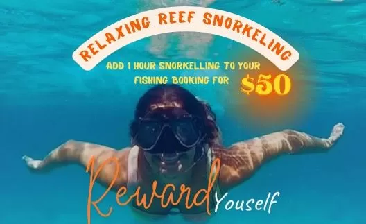 Add 1 hr. Reef Snorkeling Offer after fishing stop close to reef