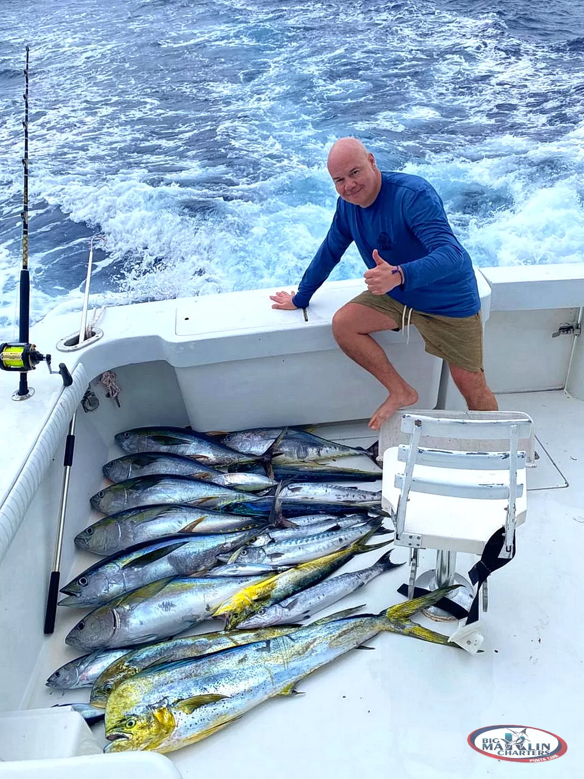Big game fishing success in Punta Cana featuring marlin, tuna, and wahoo caught in Dominican waters.